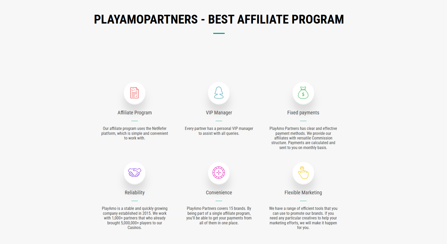 Playamo Partners Program offers up to $300 CPA per player, alongside up to 40% RevShare